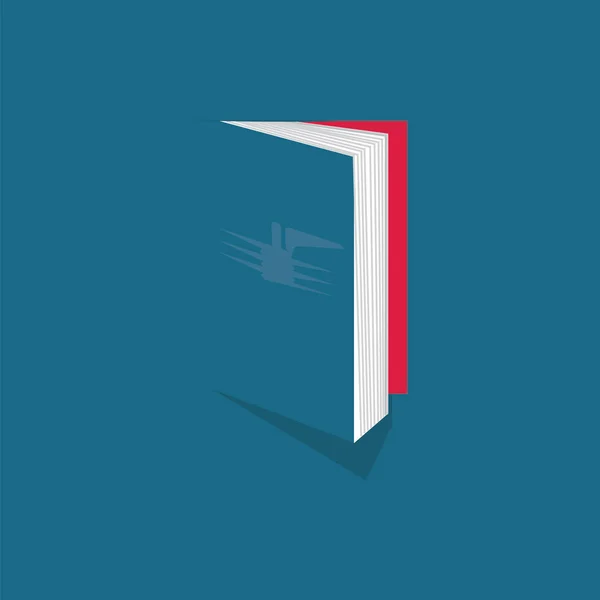 Könyv logo művészet absztrakt grafikai elem elszigetelt modern vektor kreatív kék háttér — Stock Vector