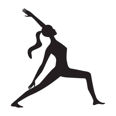 Beyaz arka plan üzerinde - sanat vektör izole kadın - - egzersiz germe - yoga silüeti
