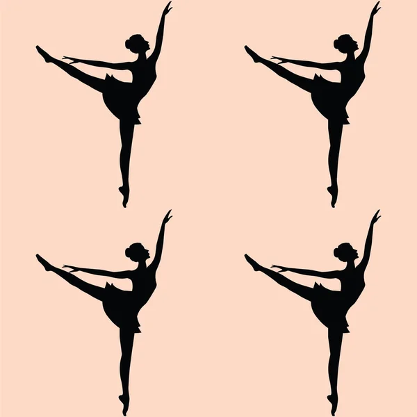 Danseuse de motifs, silhouette noire féminine - fond clair - illustration vectorielle abstraite créative artistique . — Image vectorielle