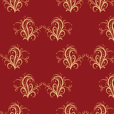 Desen soyut Arabesk açık sarı koyu kırmızı arka plan sanat yaratıcı vektör üzerinde