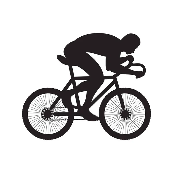 Sketch Ciclista guida una bicicletta isolata su sfondo bianco arte creativo elemento vettoriale per il design — Vettoriale Stock