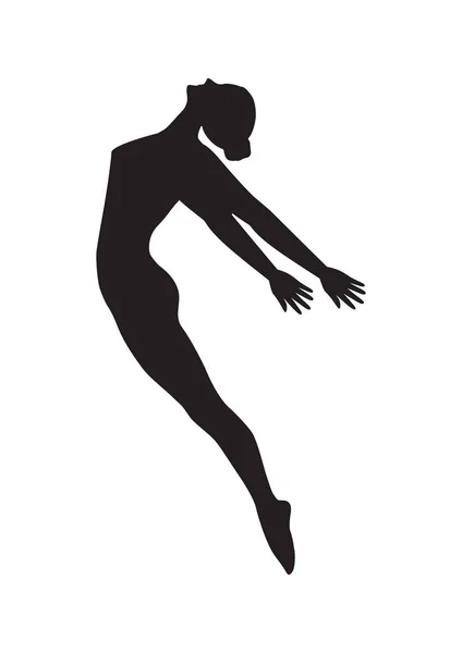Эскиз упражнения женщины гимнастки на растягивающемся спортивном йоге фитнес-балет спорт танцы изолированные на белом фоне творческого современного вектора искусства — стоковый вектор