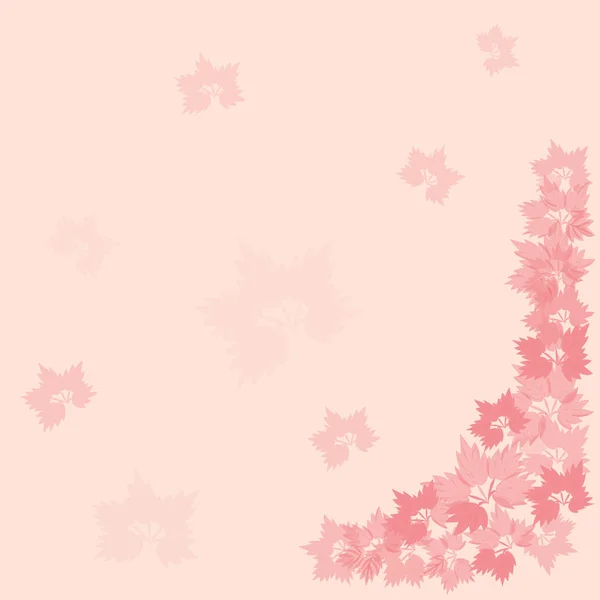 Formulier voor briefhoofd zacht roze bladeren gebogen frame kunst creatieve illustratie vector — Stockvector