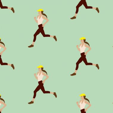 Sportif kadın desen vektör çizim sanat yaratıcı çalışan