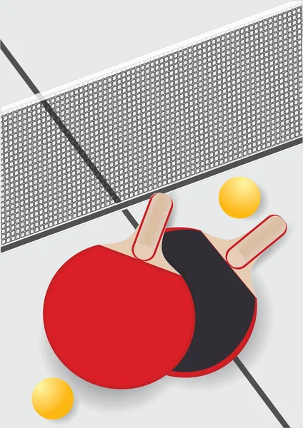 Raqueta de tenis de mesa bolas de malla aisladas sobre un fondo ligero arte creativo vector ilustración — Vector de stock