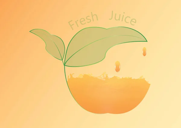 Логотип свіжий фруктовий сік абстрактне мистецтво творче сучасна ілюстрація світло-помаранчевий фон вектор — стоковий вектор
