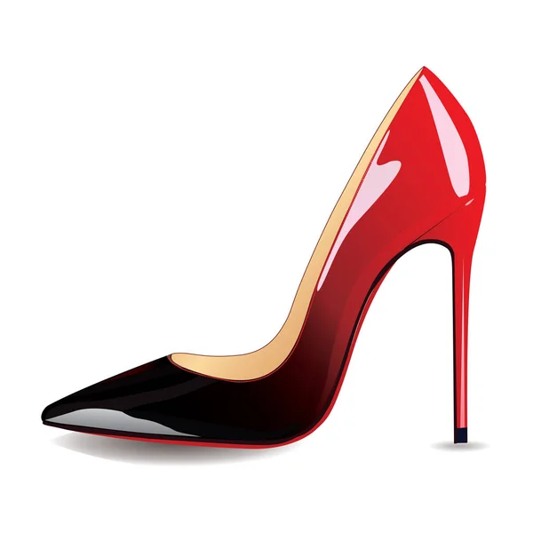 鞋一现实红色和黑色高跟鞋现代白色背景矢量设计元素上孤立 — 图库矢量图片