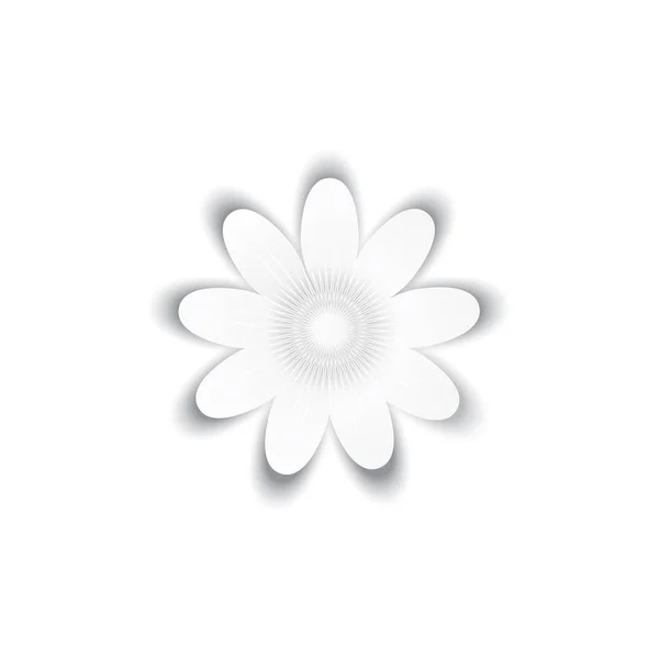 White origami paper flower isolated on white background art creative modern vector decorative element for design — Stock Vector