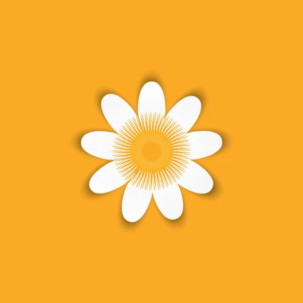 Origami daisy fältet blomma abstraktion isolerade på en gul bakgrund konst kreativa moderna vektor illustration element för design — Stock vektor