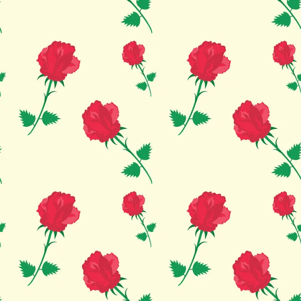 Uzun SAP açık renkli düz stil sanat yaratıcı soyut vektör desen kırmızı gül