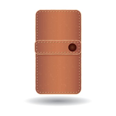 Beyaz arka plan klasik kahverengi deri modern sanat yaratıcı vektör izole çanta