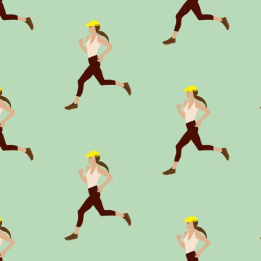 Sportif kadın desen vektör çizim sanat yaratıcı çalışan