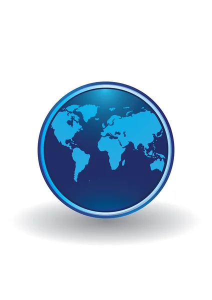 Логотип синій глобус ізольований на білому тлі мистецтво творчий векторний елемент для дизайну — стоковий вектор