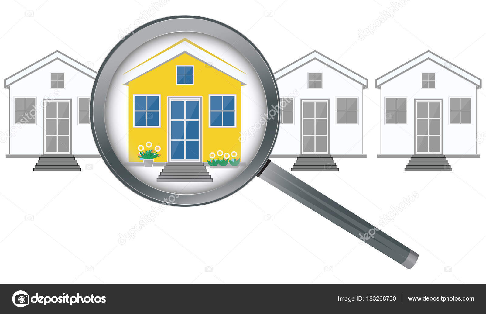 Una casa en la tienda de búsqueda — Vector de stock © istorsvetlana