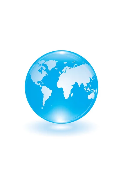 Planète bleue Terre - isolée sur fond blanc - illustration d'art vectoriel . — Image vectorielle