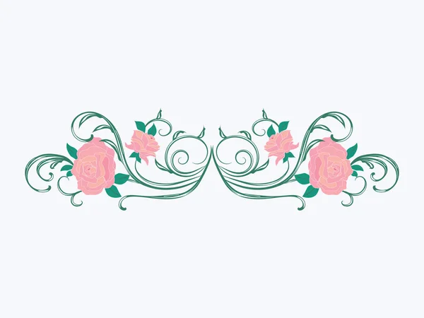 Rosen rosa am Stiel - dekoratives Gestaltungselement - isoliert auf weißem Hintergrund - Vektorillustration — Stockvektor