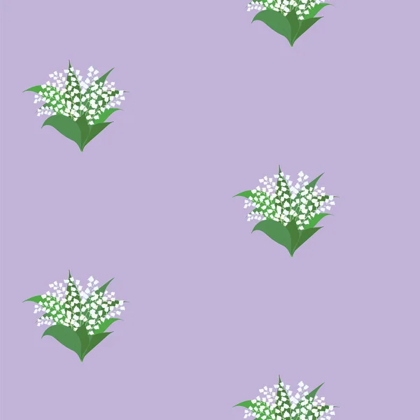 Modèle - Lys du bouquet de la vallée sur fond rose clair - illustration d'art vectoriel — Image vectorielle