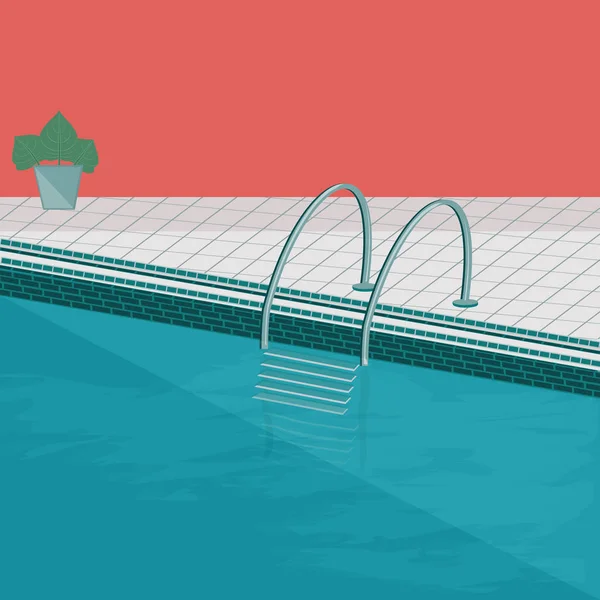 Piscine intérieure - style plat, minimalisme. illustration d'art vectoriel . — Image vectorielle