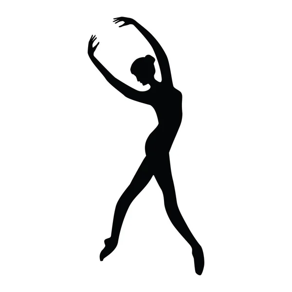 Bosquejo - Bailarina en una pose de baile - aislado sobre fondo blanco - vector de arte — Vector de stock