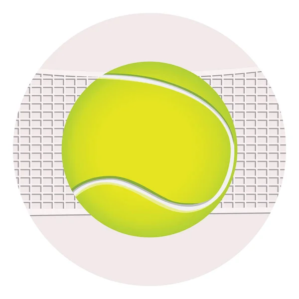 Bola de tênis - amarelo em um ícone de luz com uma grade para o jogo - isolado - vector.Tenis. Lazer . —  Vetores de Stock