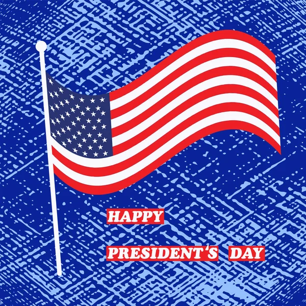アメリカ国旗-抽象的なグランジスタイルの背景-ベクトル。幸せな大統領の日バナーだ郵便はがきだポスター. — ストックベクタ