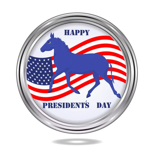 Донкі, американська ікона круглих металів, ізольована на білому фоні - вектор. З Днем президента. — стоковий вектор