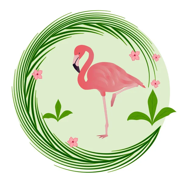 Flamingo rosa - abstrakt ikon - isolerad på vit bakgrund - vektor. Viltvärlden. — Stock vektor