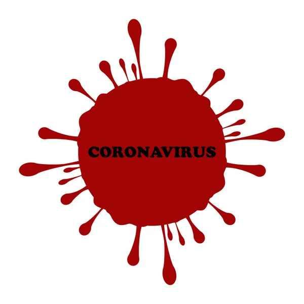 Detén el coronavirus. Mancha roja con gotas - icono abstracto - aislado sobre fondo blanco - vector. Concepto pandémico . — Archivo Imágenes Vectoriales