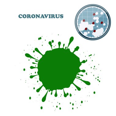 Viruses, germs, bacteria - laboratory petri dish - isolated on white background - vector. Design element. Coronavirus. Pandemic concept. Microbiology.