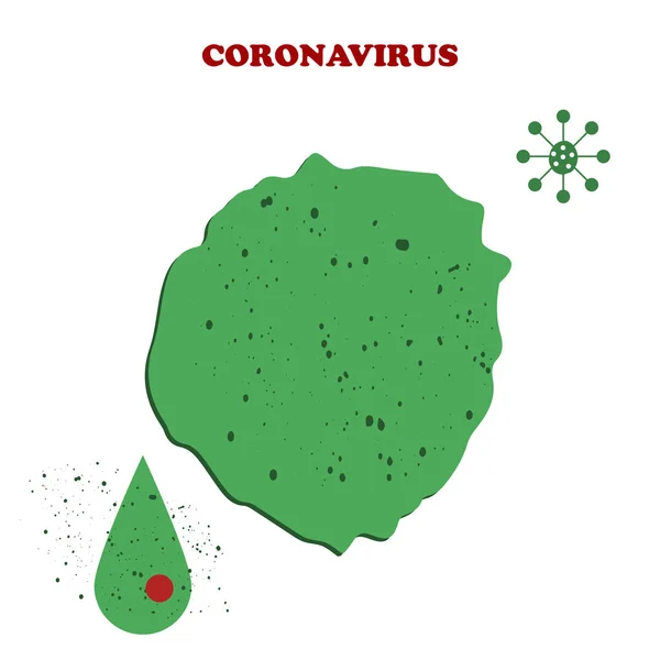 Virus, gérmenes, bacterias - manchas, salpicaduras - aislados en el fondo blanco - vector. Elemento de diseño. Coronavirus. Concepto pandémico. Microbiología . — Archivo Imágenes Vectoriales