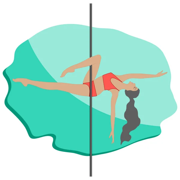 Женщина Танец Шестом Вверх Ногами Абстрактная Икона Изолированная Белом Фоне — стоковый вектор