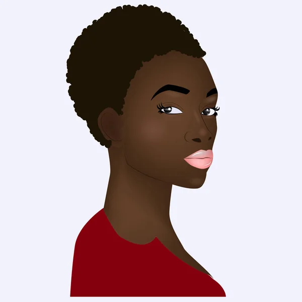 Afrikanerin Porträt Einer Modernen Eleganten Dame Isoliert Auf Weißem Hintergrund — Stockvektor