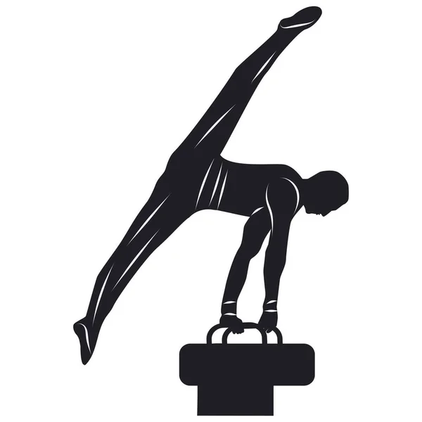 Gymnastické Cvičení Izolované Bílém Pozadí Vektor — Stockový vektor