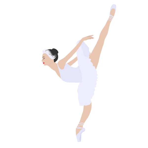 Bailarina Tutú Blanco Zapatos Ballet Aislado Sobre Fondo Blanco Vector — Vector de stock