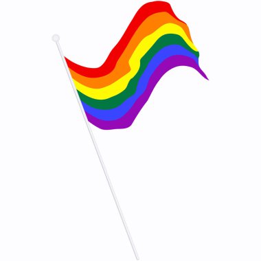 LGBT Hareketi Gururlu Gökkuşağı Bayrağı Renkli Resimler - Vektör. Gay Gururu. LGBT kavramı.