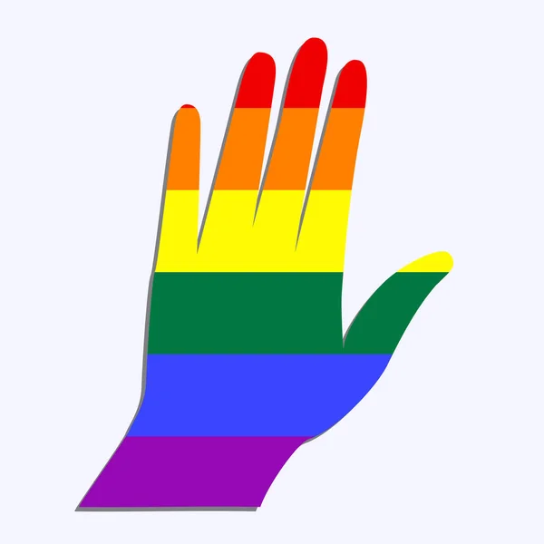 Rainbow Hand Colorful Illustration Vector Англійською Гола Гордість Лгбт Концепція — стоковий вектор