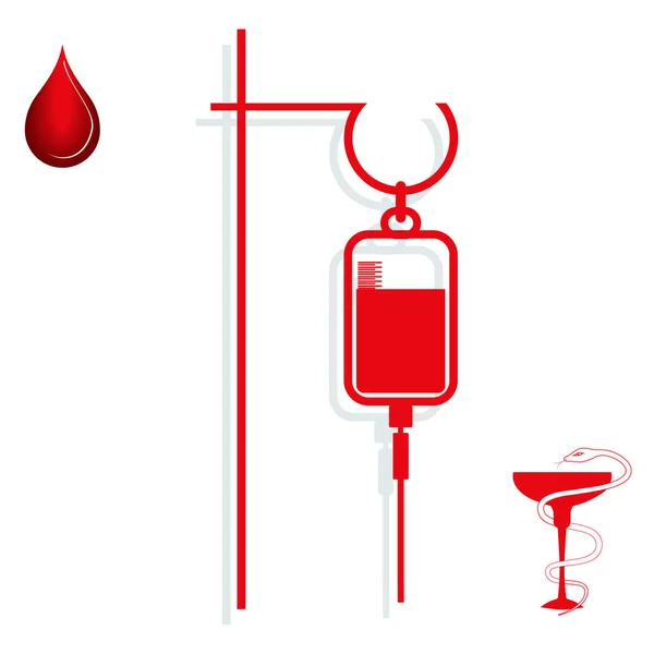 Sebuah Dropper Mangkuk Dengan Ular Setetes Darah Vektor Hari Donor - Stok Vektor