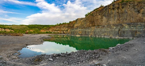 Mining quarry in Zubrivka village, Kamianets-Podilskyi district of the Khmelnytsky Region, Ukraine.