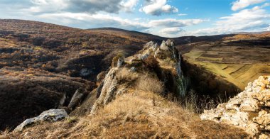 Sırbistan 'ın güneyindeki Nis kenti yakınlarındaki bir dağın sonbahar manzarası