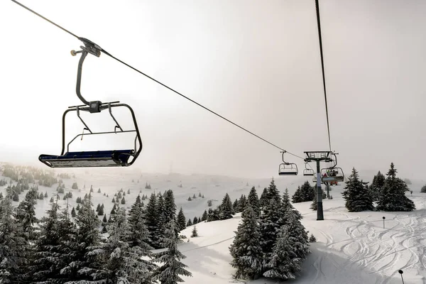 Skilift Auf Skigebiet Winter Kopaonik Serbien Winterlandschaft — Stockfoto