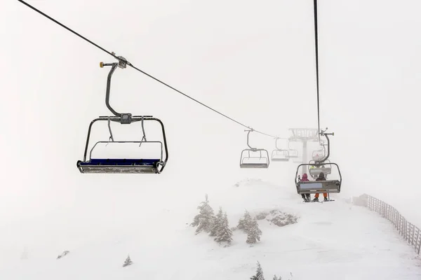 Skilift Auf Skigebiet Winter Kopaonik Serbien Winterlandschaft — Stockfoto