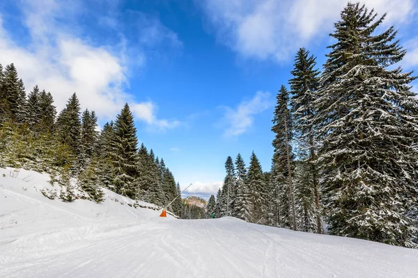 Vista Uma Pista Esqui Monte Kopaonik Sérvia — Fotografia de Stock