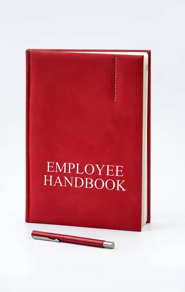 Employee Handbook Manual Pen Paper White Table Office Personnel Management — Stock Photo, Image