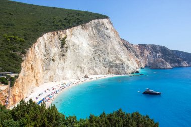 Porto katsiki Beach'te lefkada, Yunanistan