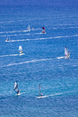 Rüzgar Sörfü Vassiliki Bay, Lefkada Adası, Yunanistan