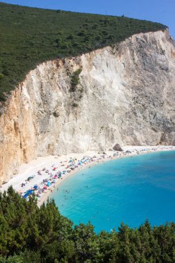 Porto katsiki Beach'te lefkada, Yunanistan