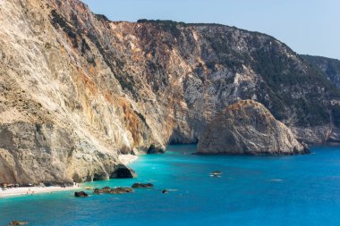 Porto katsiki Beach'te lefkada, Yunanistan