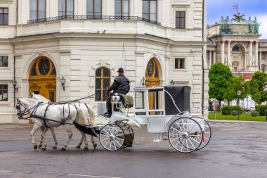 Old carriage touristic attraction in Vienna, Austria clipart