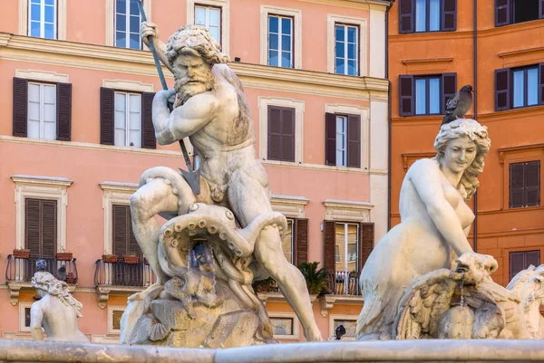 Neptunbrunnen in piazza navona, rom, italien. — Stockfoto