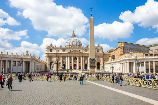 VATICAN CITY, ITALY, 2017: Basilica of St. Peter, is an Italian Renaissance church in Vatican City, the papal enclave within the city of Rome.